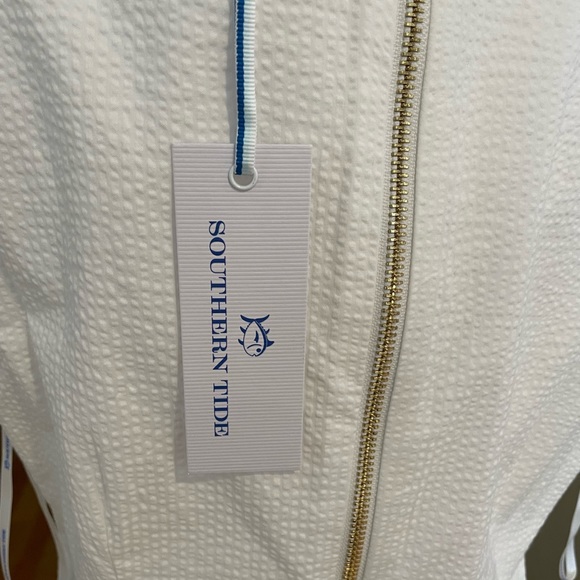 NWT Southern Tides White Stretch Seersucker Sheath dress Sz 8 - Picture 9 of 10